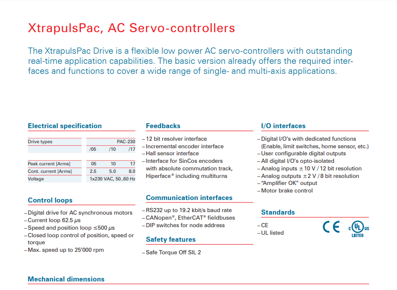 瑞士瑞諾Infranor緊湊型交流伺服驅動器 PAC系列 瑞士瑞諾Infranor緊湊型交流伺服驅動器 PAC系列
